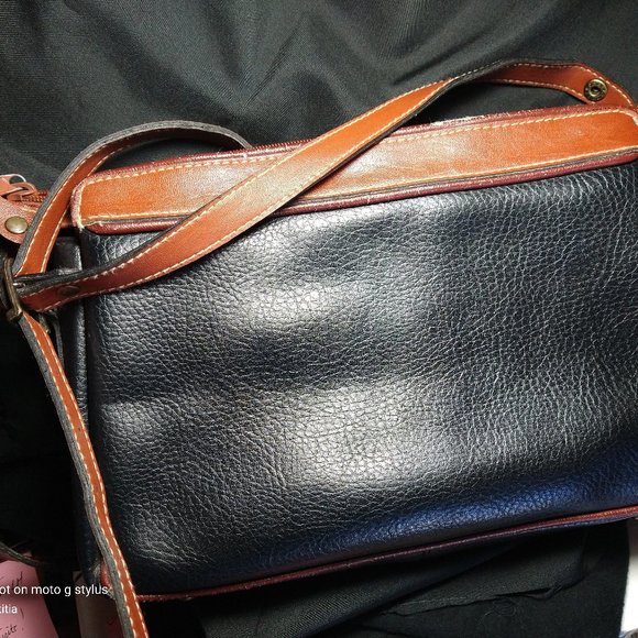 Vintage Oggi Domini Black/Brown Leather Bag - Picture 2 of 6